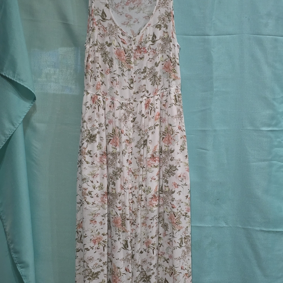 Frye Women's Summer Maxi Dress Floral Pattern Fully Lined Button Front EUC - Picture 2 of 7
